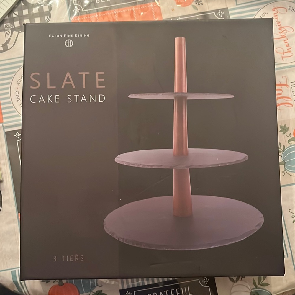 NIB Slate Cake stand
